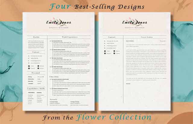 Resume CV Flower Bundle ByShowy68 Template Free Download