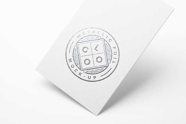 Metallic Foil Logo Mockup PSD