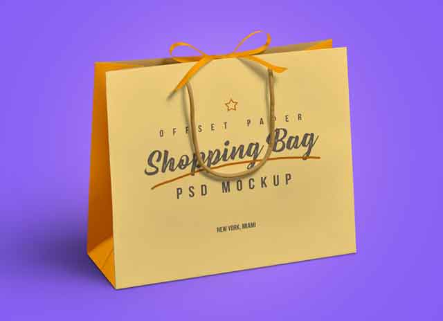 Free Shopping Bag Logo Mockup PSD 2 Shopping Bag Logo Mockup Free