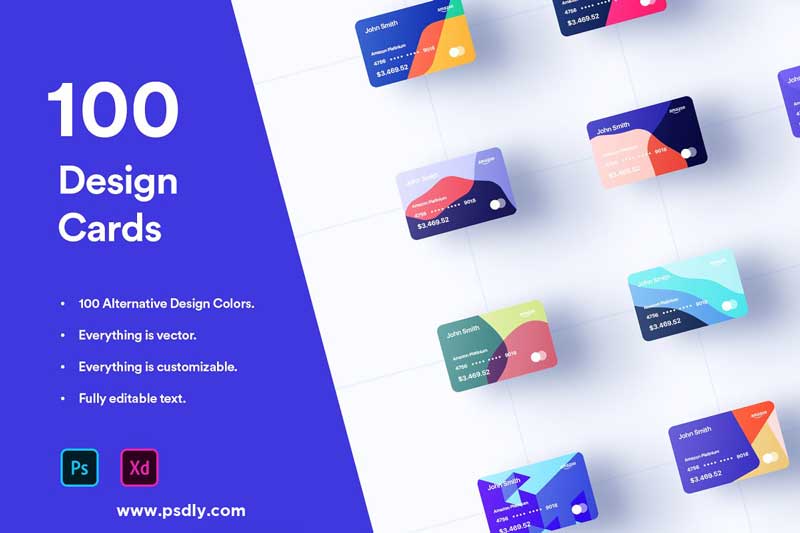100 Financial Virtual Design Cards 4006478