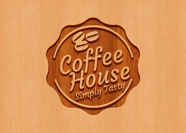 Play wood Logo Mockup PSD