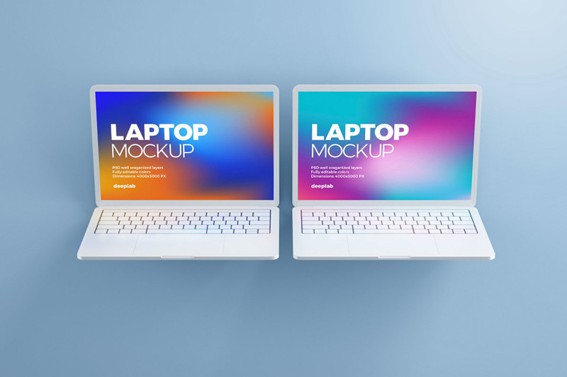 Macbook Pro Clay Mockup set 