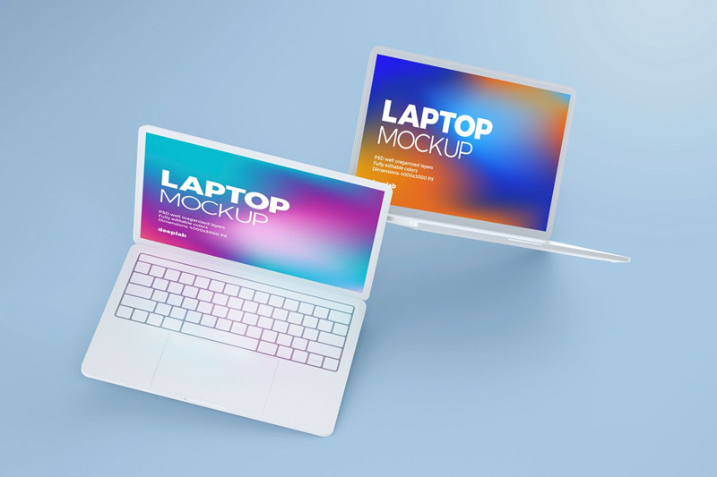 Macbook Pro Clay Mockup set 