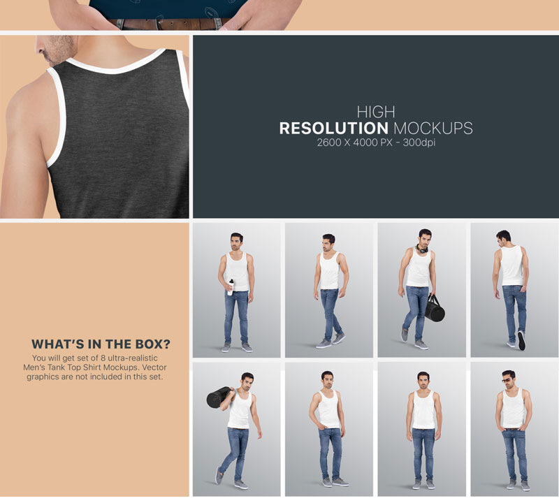 Mens Tank Top Mockup Set 5 Mens Tank Top Mockup Set 6