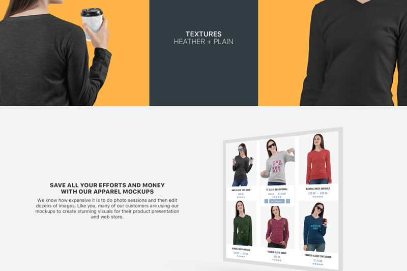 Women's V Neck Long Sleeve Shirt Mockup Set 3 Women2527s V Neck Long Sleeve Shirt Mockup Set 2