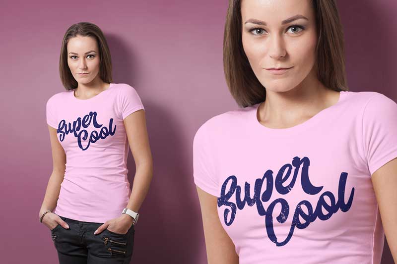 Crew Neck T-shirt Mockup Female Version 2 Crew Neck T shirt Mock up Female Version 1