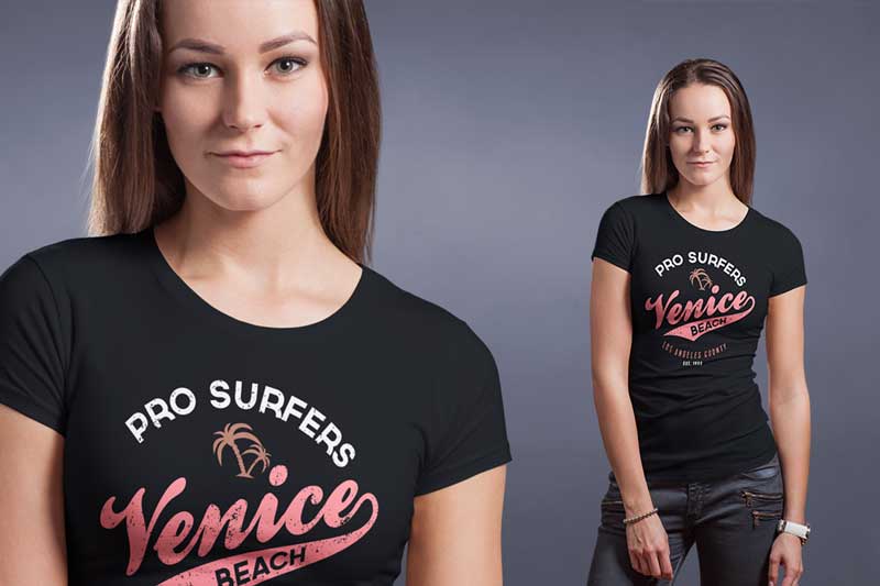 Crew Neck T-shirt Mockup Female Version 4 Crew Neck T shirt Mock up Female Version 3