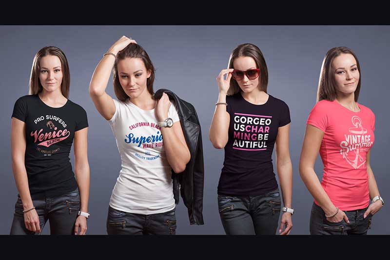 Crew Neck T-shirt Mockup Female Version 6 Crew Neck T shirt Mock up Female Version 5