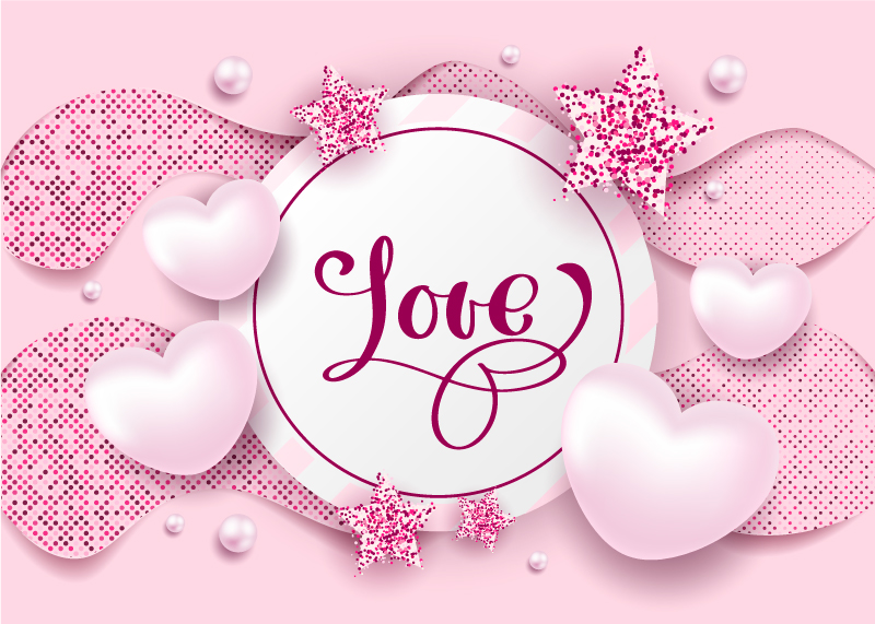 Happy valentine day festive sparkle layout template design