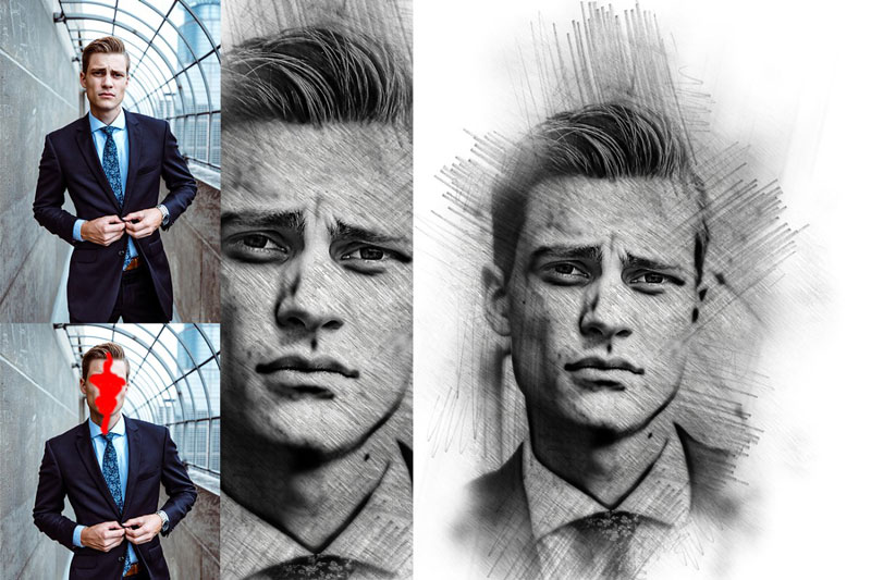 Pencil Sketch Photoshop Action 4 Pencil Sketch Photoshop Action 2