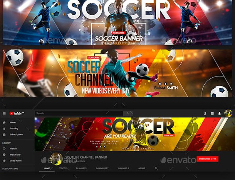 Soccer YouTube Banner 2 Soccer YouTube Banner 1