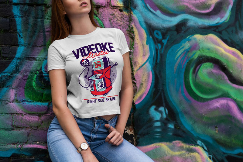 T-Shirt Mock-Up Walking Girl 4 T Shirt Mock Up Walking Girl 3
