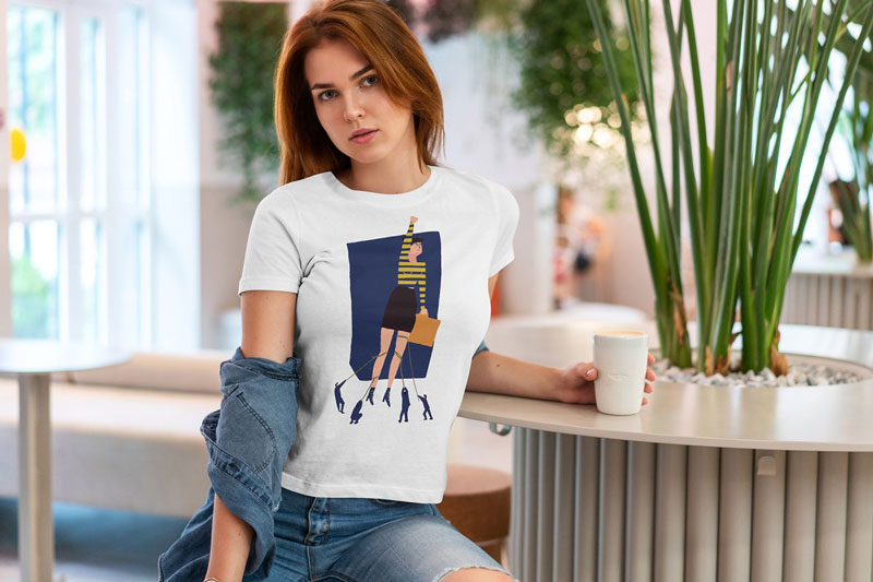 T-Shirt Mock-Up Walking Girl 6 T Shirt Mock Up Walking Girl 5