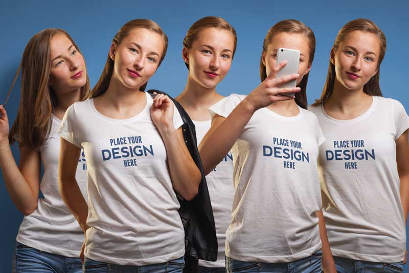 T-shirt Mock-up Female Version PSD Template 5 T shirt Mock up Female Version PSD Template 4