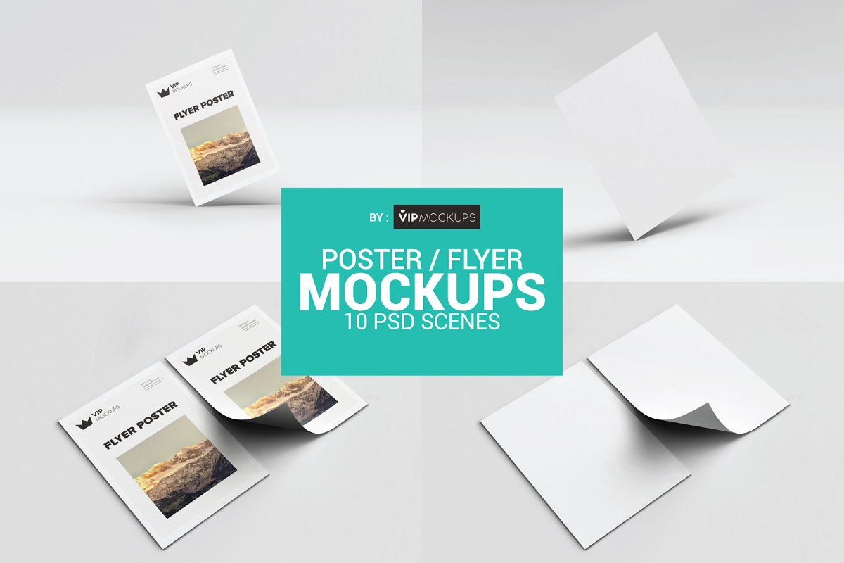 10 Poster Flyer Mockups 3087533 8 poster flyer mockups 10 psd scenes