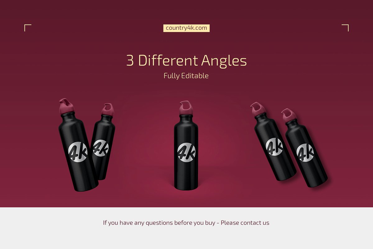 Aluminum Water Bottle Mockup Set 4351770 5 preview 4