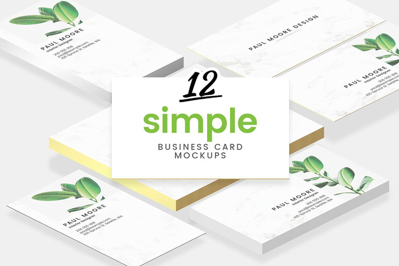 12 Simple Business Card Mockups 2008033