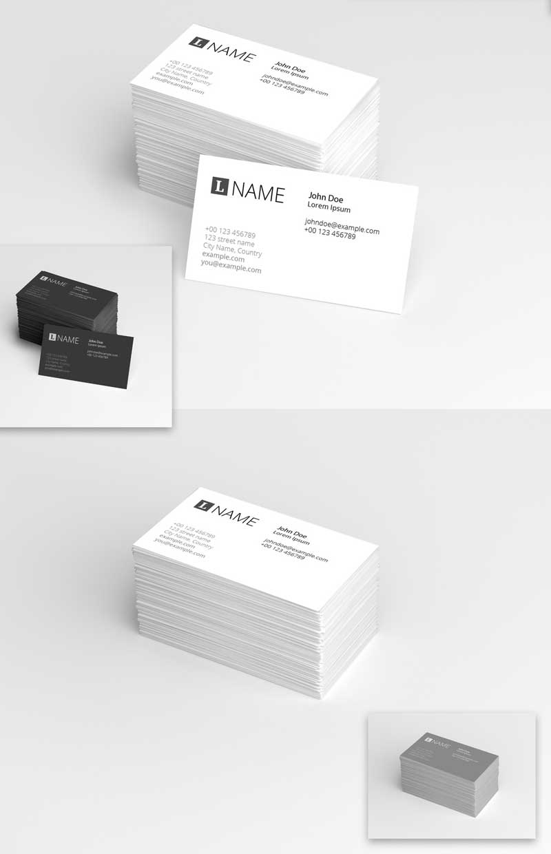 4-in-1 Business Card Mockup Set 3 4 in 1 Business Card Mockup Set 2