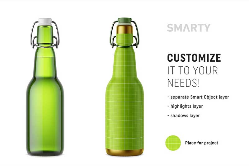 Beer bottle mockup 2 Beer bottle mockup 1