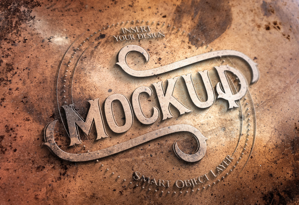 Copper Metal Text Effect Mockup 2 Copper Metal Text Effect Mockup