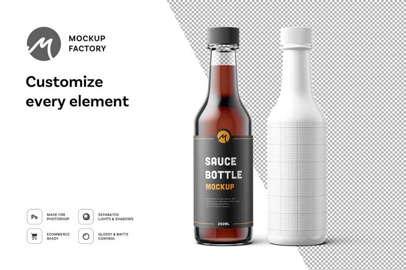 Sauce Bottle Mockup 2 Sauce Bottle Mockup 1