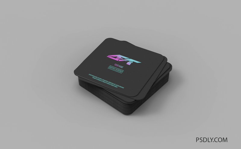 Square business card mockup Premium PSD Free