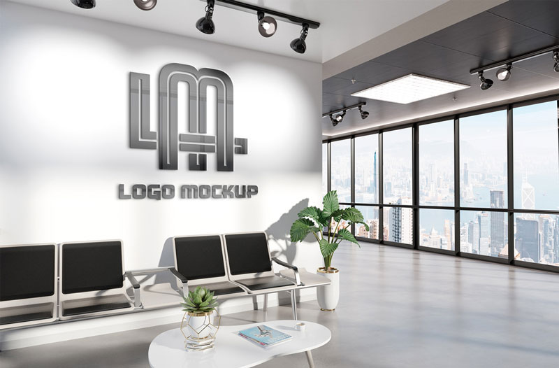 Urban Office Wall Logo Mockup 2 Urban Office Wall Logo Mockup 1