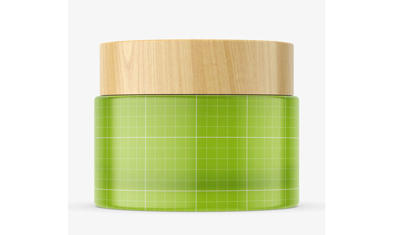 Frosted jar mockup with wooden cap 4708383 Frosted jar mockup with wooden cap 4708383