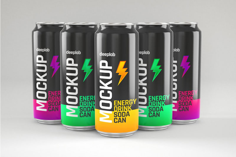 Glossy Soda Can Mockup Set 4489324 Glossy Soda Can Mockup Set 4489324