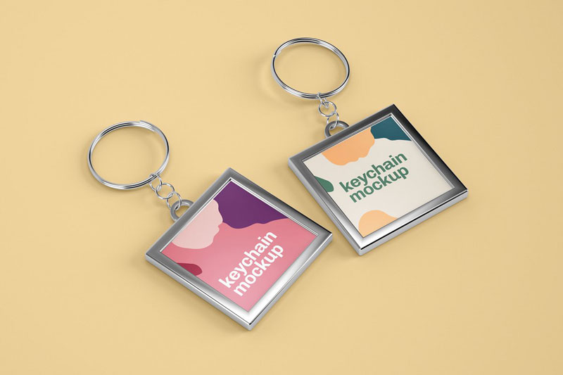 Silver & Card Keychain Mockup Set 4606587 Silver & Card Keychain Mockup Set 4606587