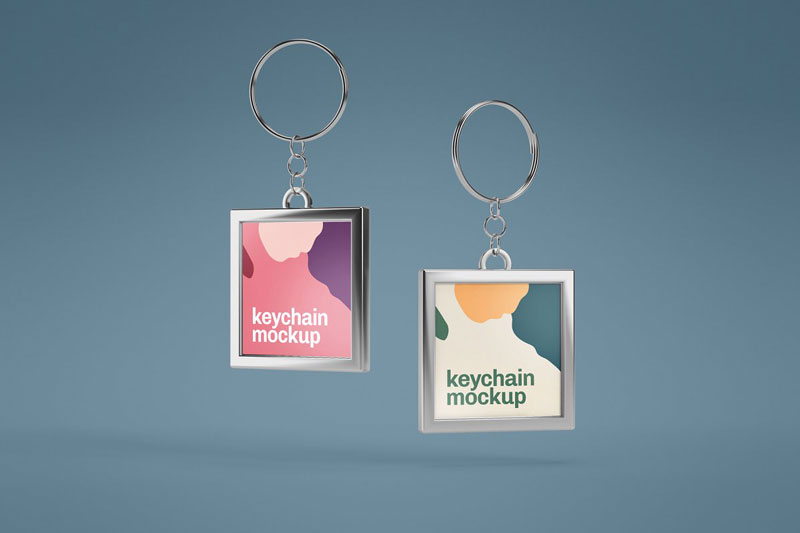 Silver & Card Keychain Mockup Set 4606587 Silver & Card Keychain Mockup Set 4606587