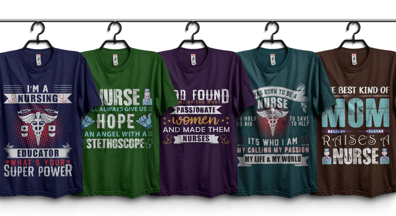 Multiple T-shirt Hanging PSD Mockup Multiple T-shirt Hanging PSD Mockup