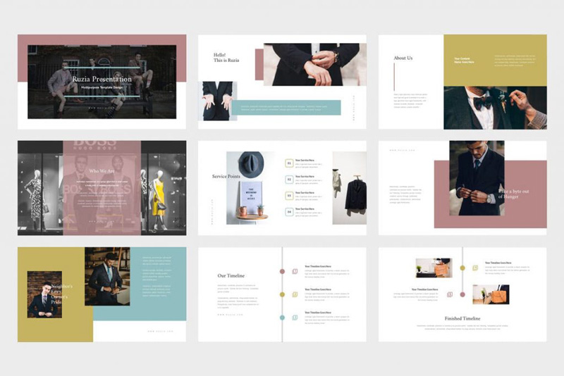 Ruzia luxury fashion powerpoint and Google SlidesTemplate Ruzia luxury fashion powerpoint and Google SlidesTemplate