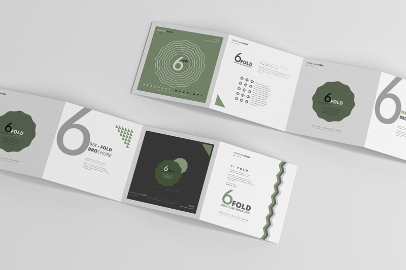 Six Fold Square Brochure Mockups 4718114 Six Fold Square Brochure Mockups 4718114