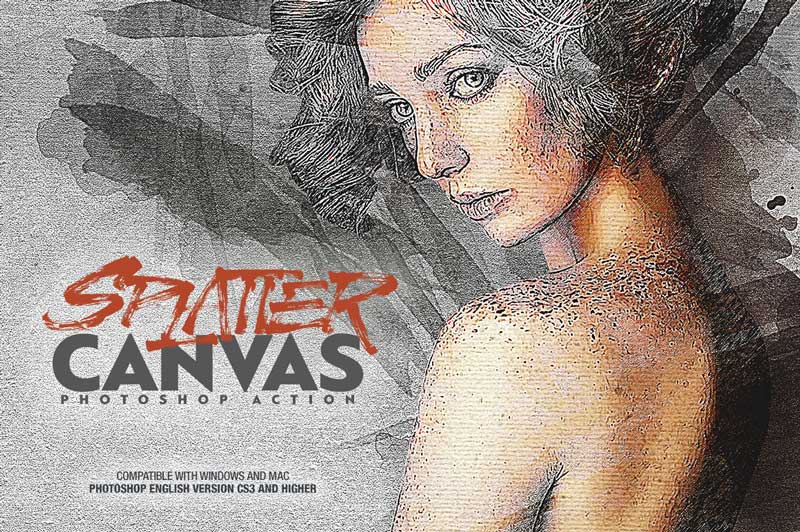 Splatter Canvas Photoshop Action 25815169