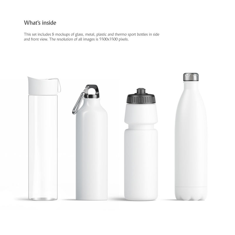 Sport Bottles Mockups Set 2 Sport Bottles Mockups Set 1