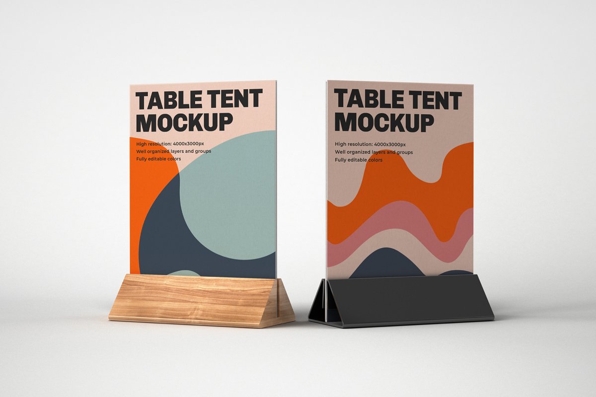 Table Tent and Sign Mockup Set 4774247 Table Tent and Sign Mockup Set 4774247