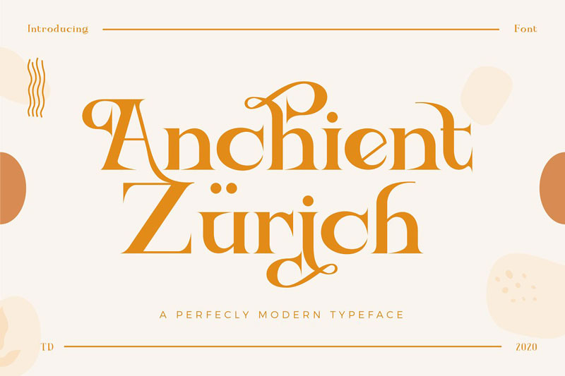 Ancient Zurich Serif Elegant Font Logotype Brand