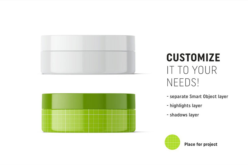 Glossy cream jar mockup 100ml 4850428