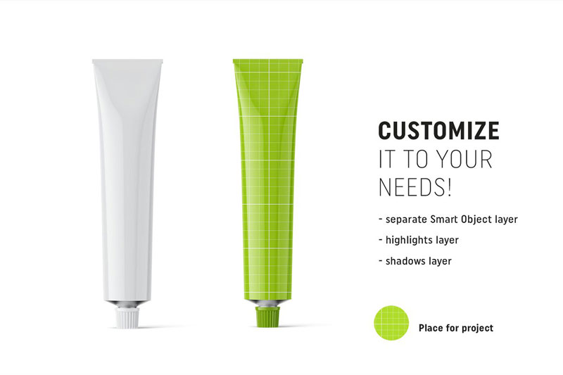 Metallic cosmetic tube mockup 4850651 Metallic cosmetic tube mockup 4850651