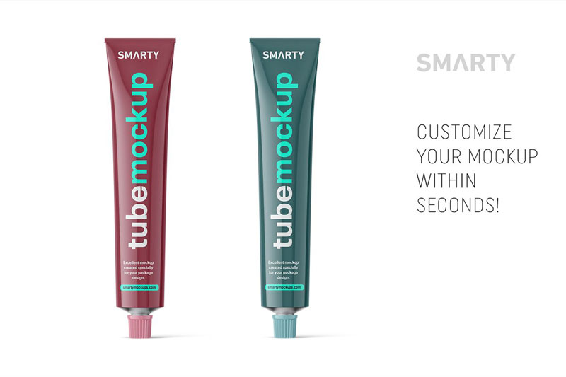 Metallic cosmetic tube mockup 4850651 Metallic cosmetic tube mockup 4850651