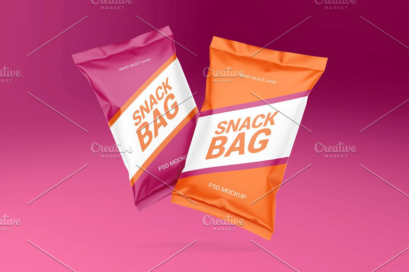 Snack Bag Set Mockup 4887605