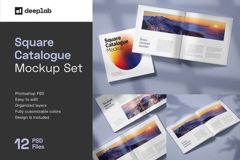 Square Catalogue Mockup Set 4944707