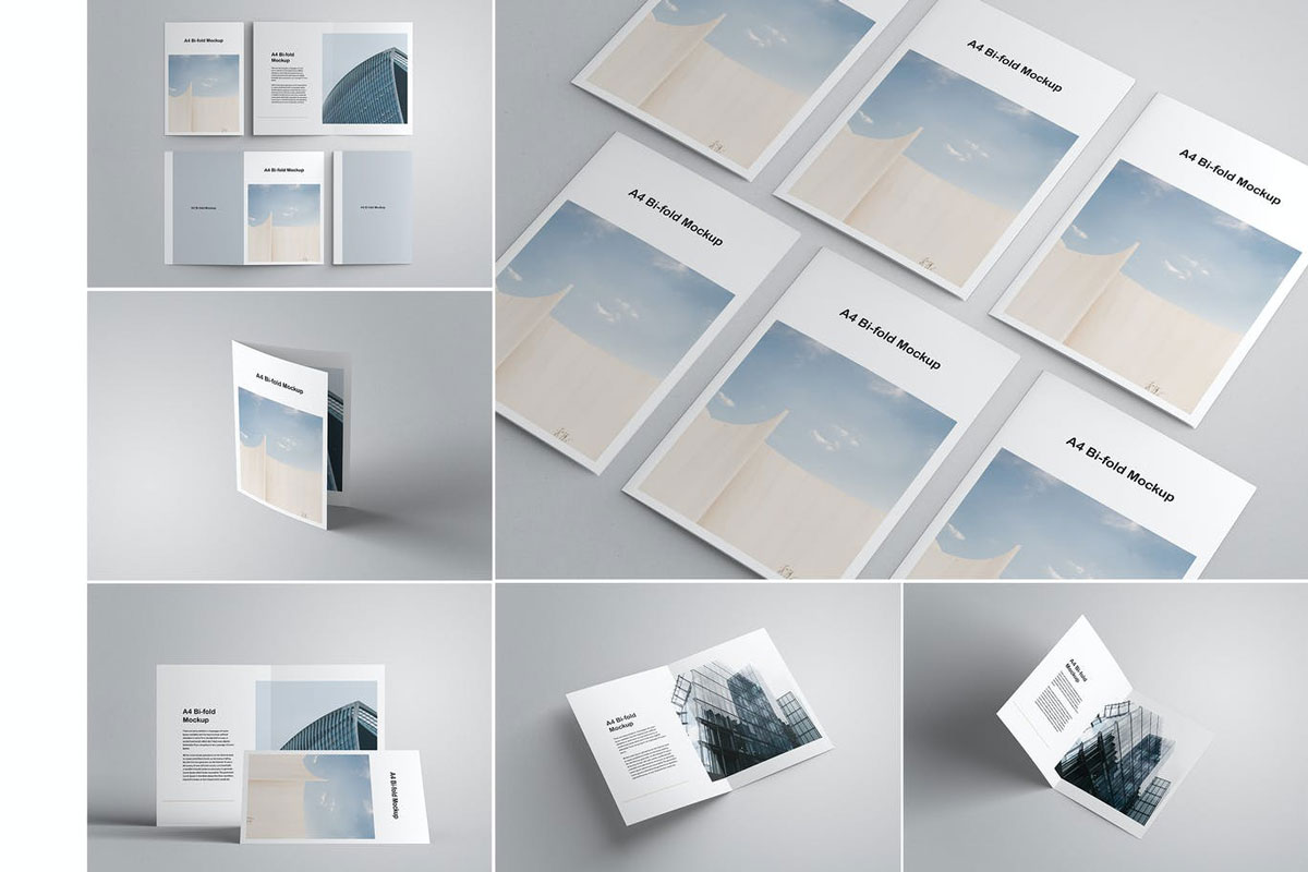 A4 Bi-fold Brochure Mockup