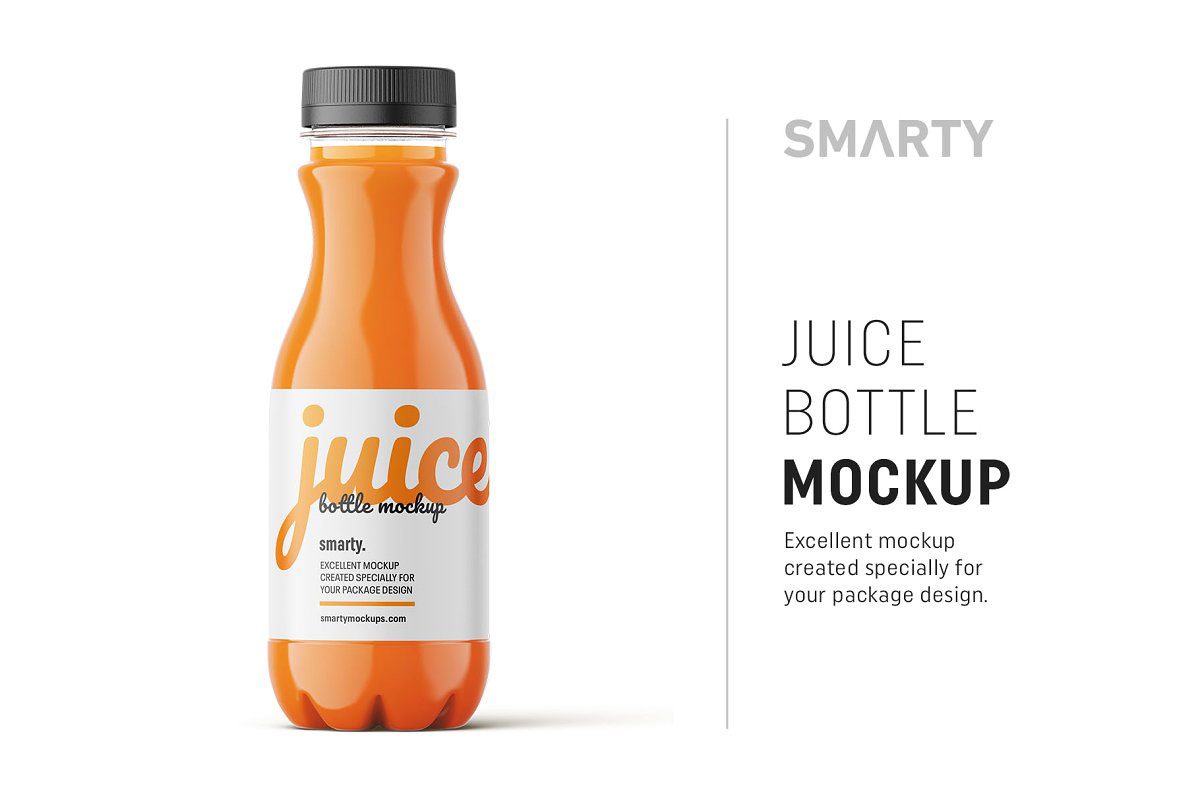 Carrot juice bottle mockup 4825987