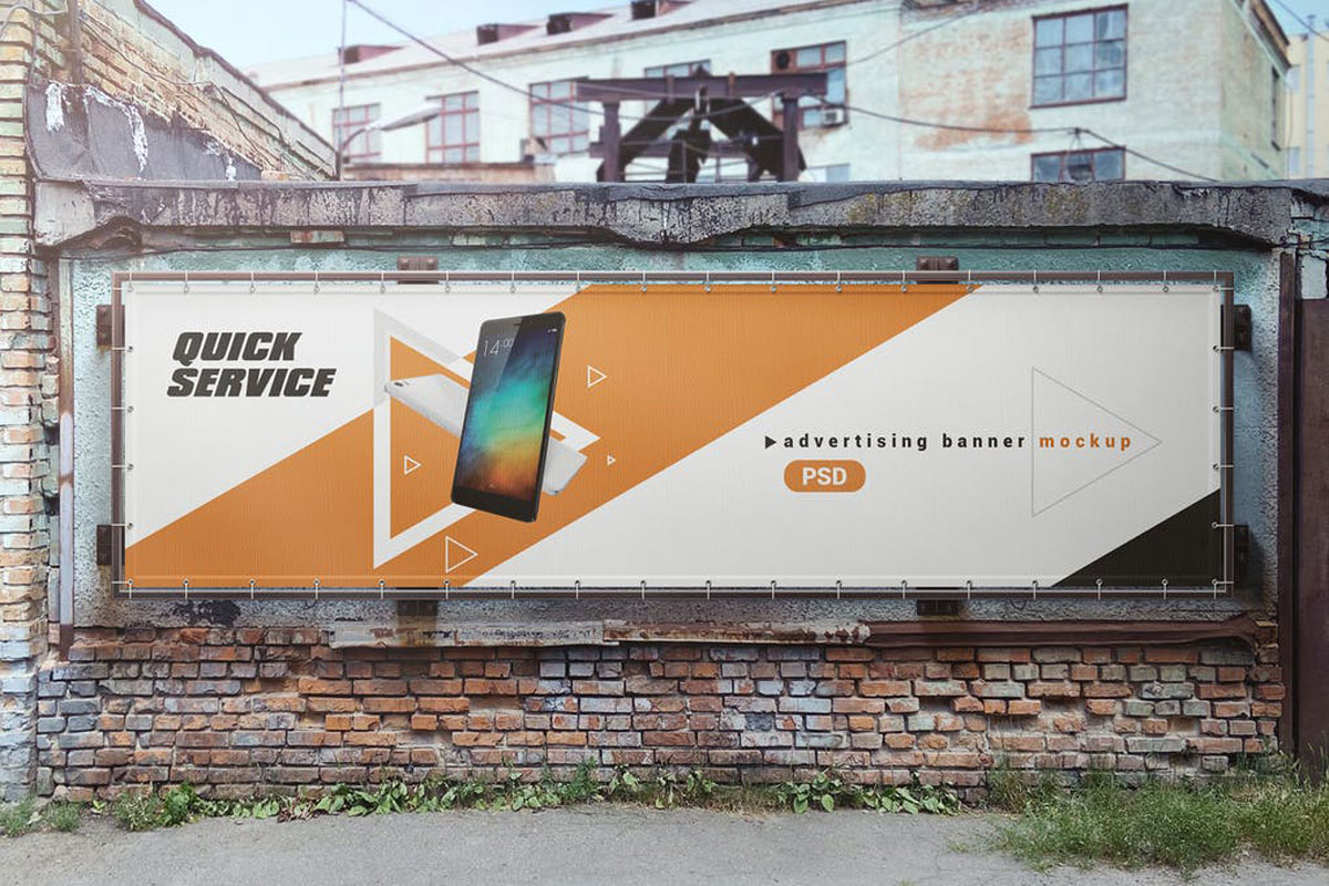 Outdoor Advertising Board / Banner Mockup