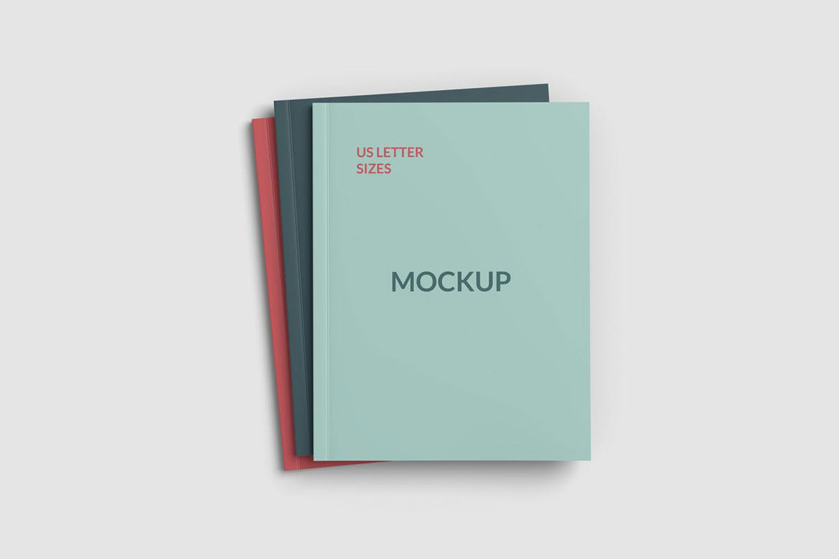 Triple US Letter size magazine cover mockups