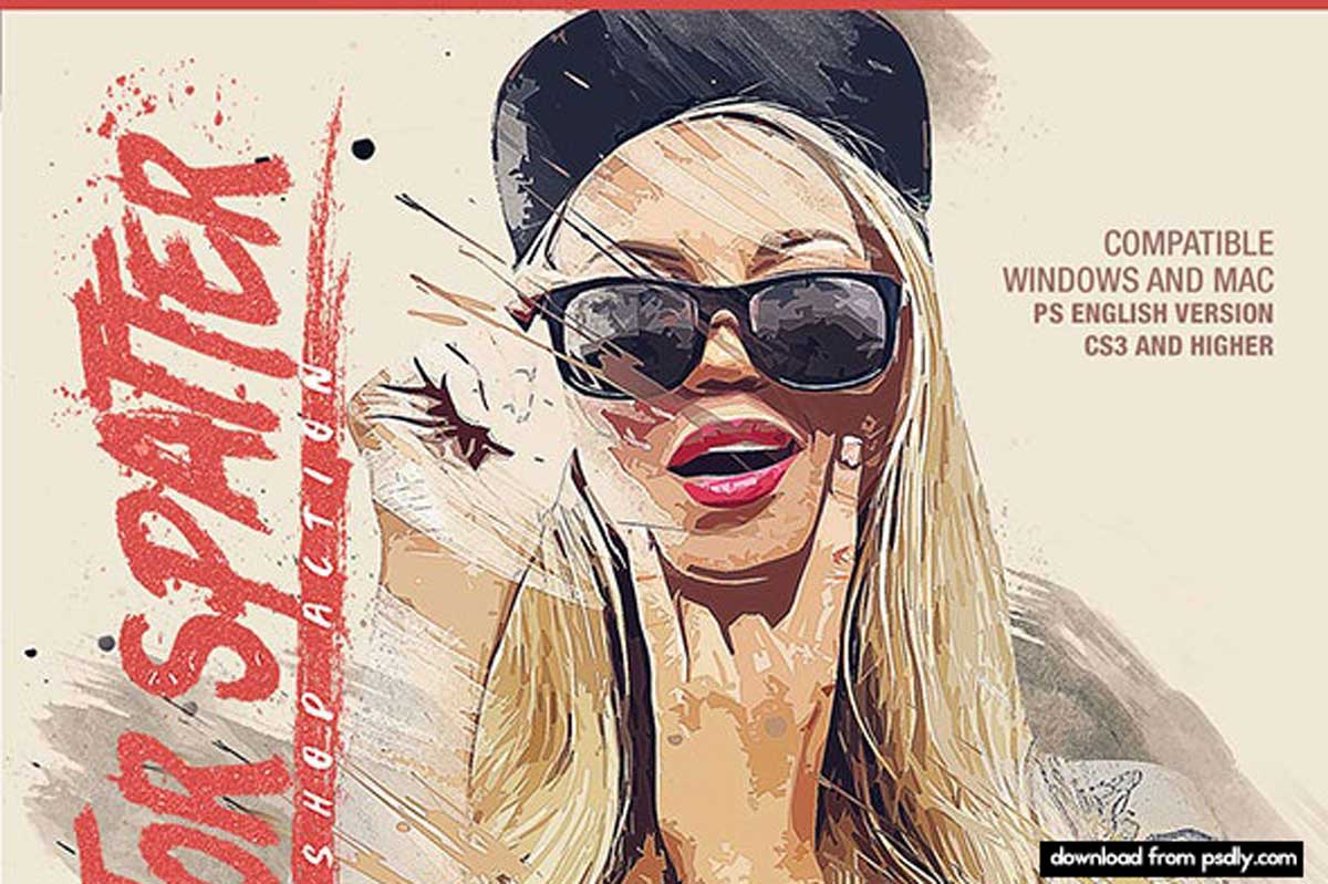 Vector Spatter Photoshop Action 27115313