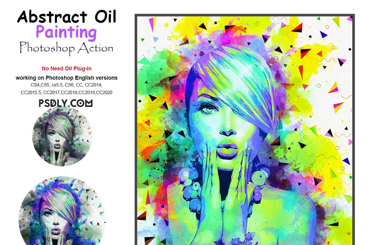 Abstract Oil Painting PS Action 5183064