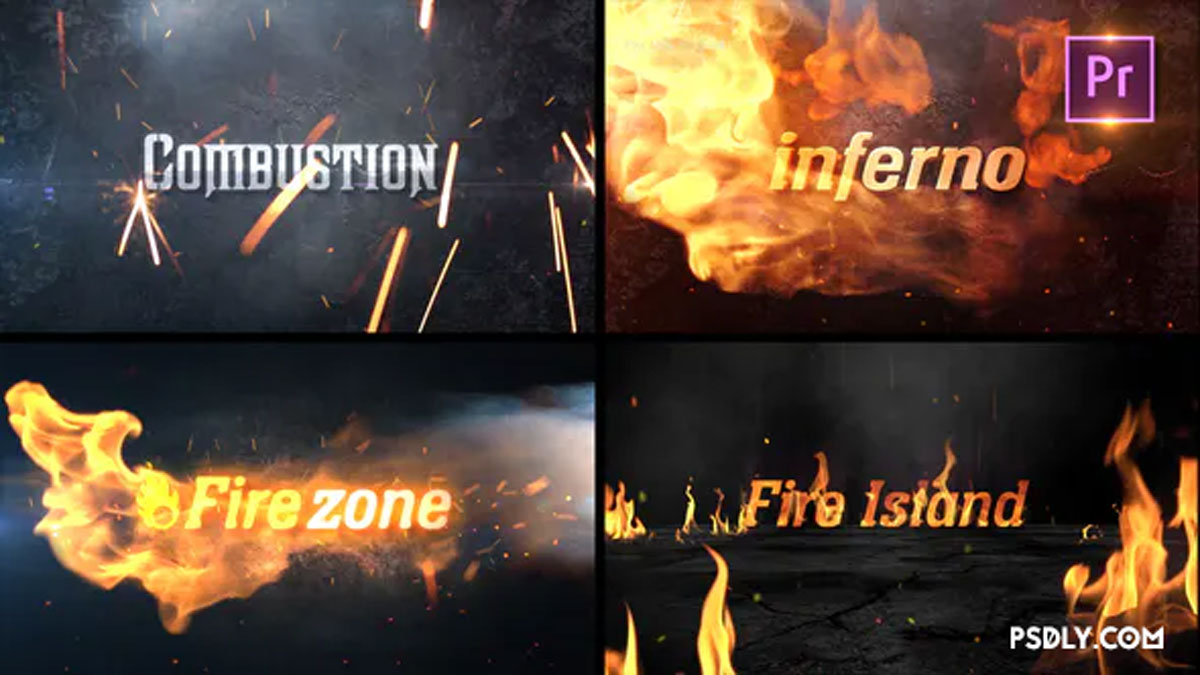 Videohive Fire Title Sting Pack Premiere PRO 27922848 Free Download